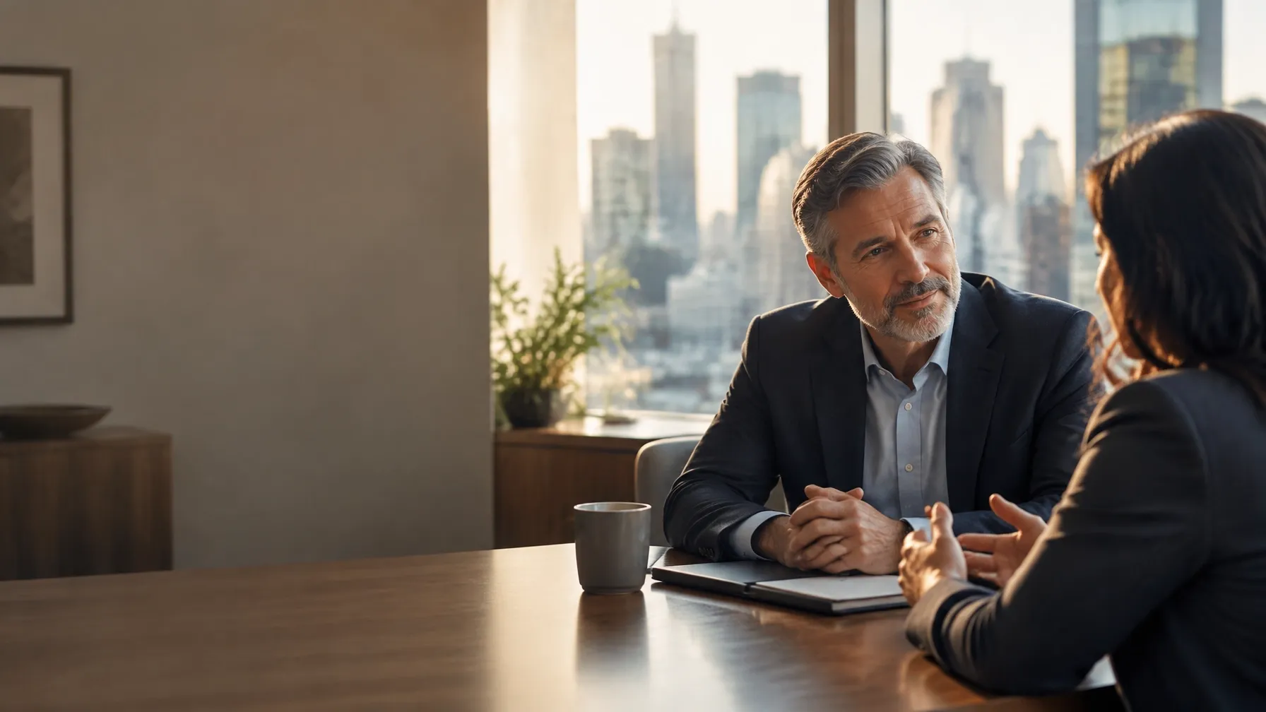 Funding professionals reviewing a business growth plan together