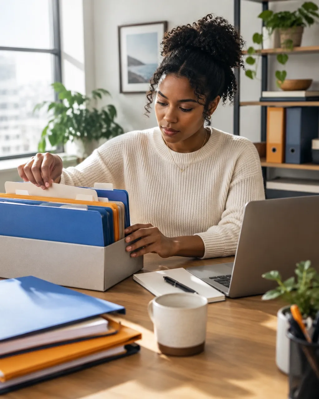 Founder organizing company registrations and vendor account folders