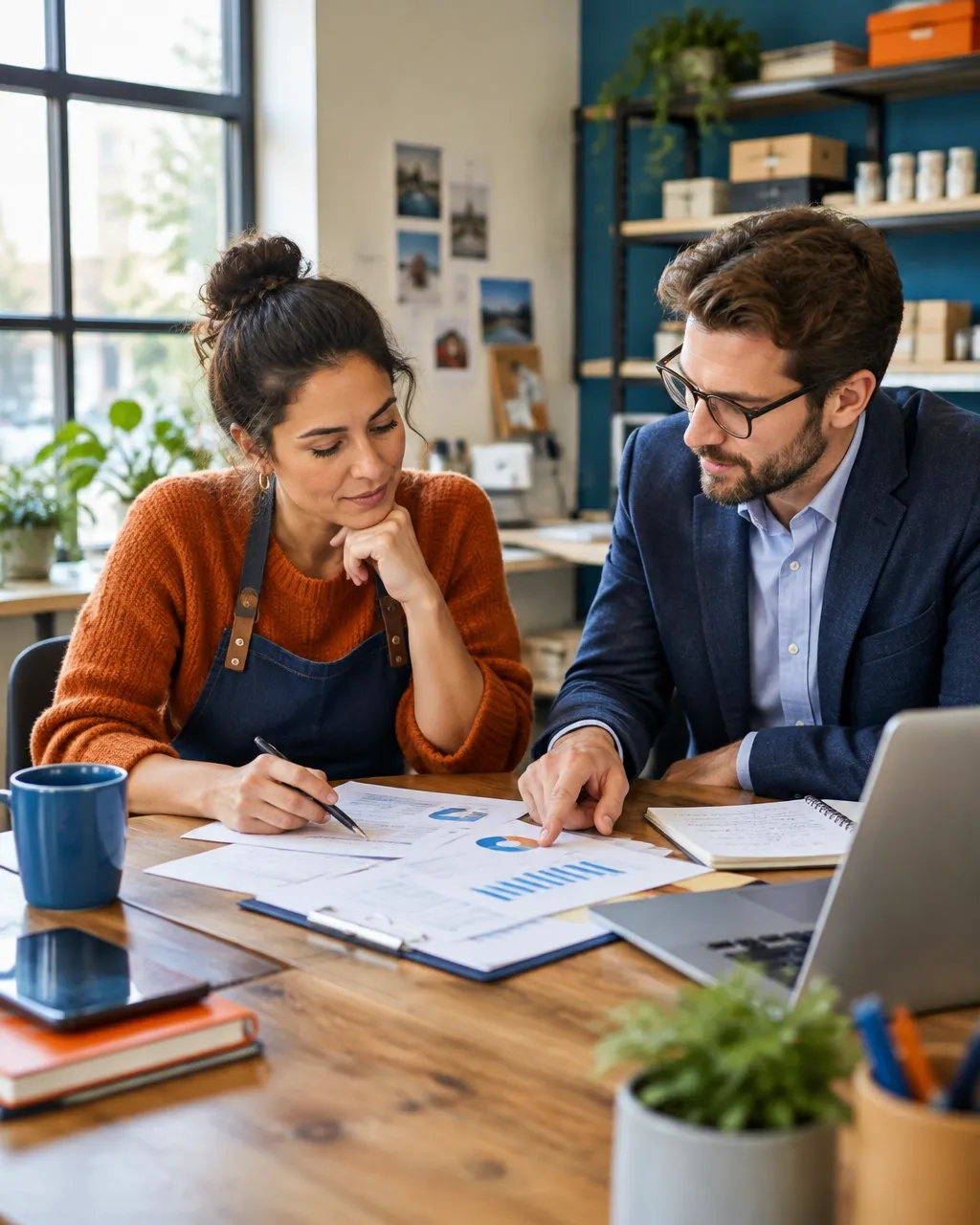 Advisor and business owner mapping a practical financial plan