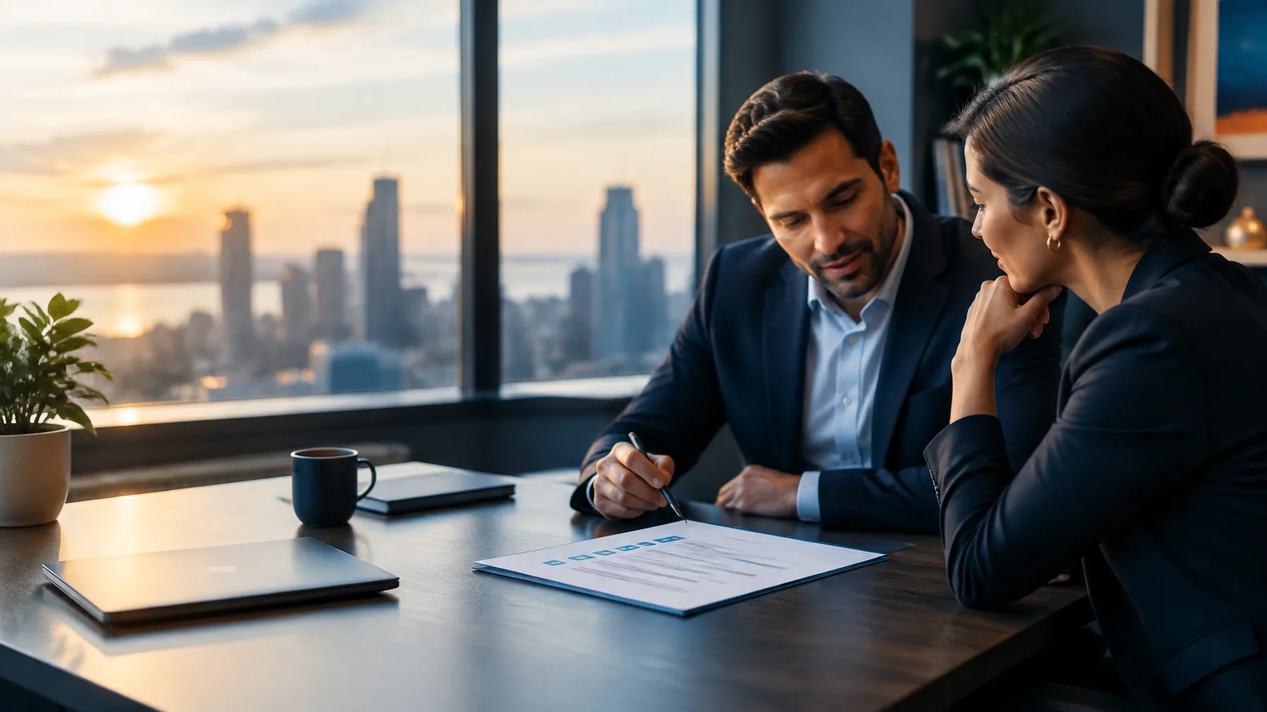 Founder and mentor reviewing a practical growth plan