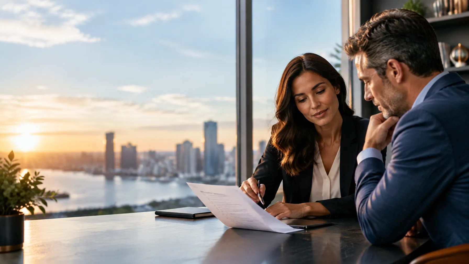 Client and advisor reviewing a clear personal funding plan