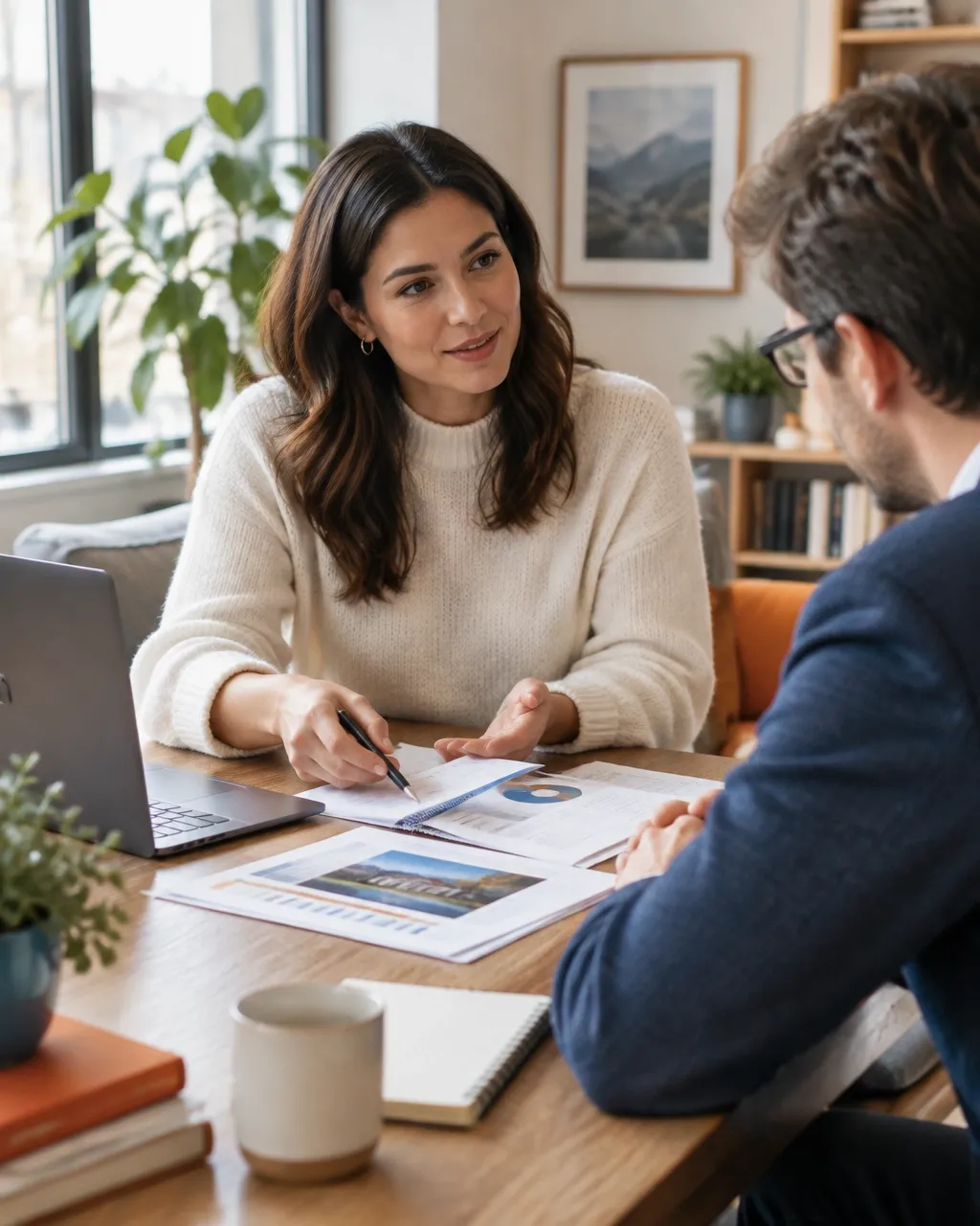 Client discussing a major life purchase and funding plan with an advisor